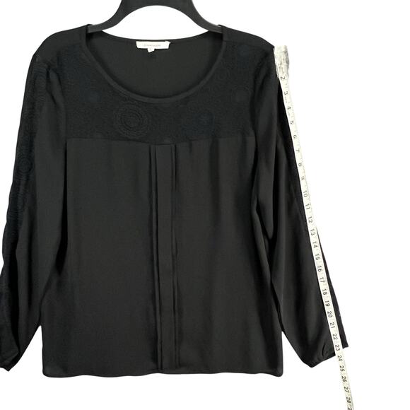 41 Hawthorn Top Womens M Black Chiffon Lace Semi Sheer Relaxed Blouse Whimsygoth - Picture 10 of 15